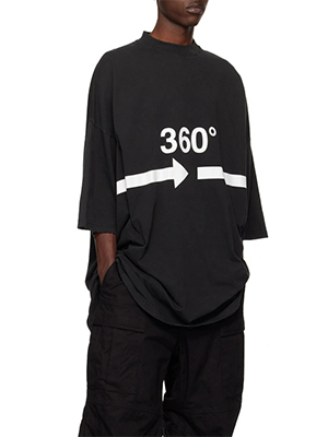 360 라지핏 티셔츠 ( VINTAGE BLACK )